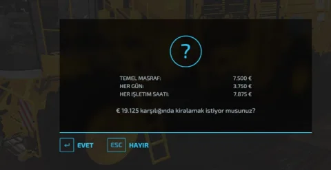 FS22 Ekipman Kiralama ve Kiralık Araç Geri Verme