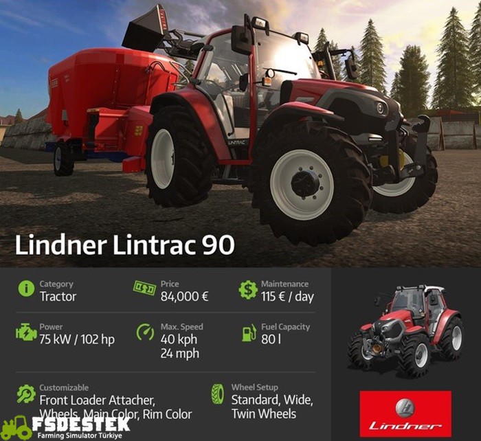 Fs17 Lindner Lintrac 90 Traktör Ayrıntıları Fsdestek Farming Simulator Oyunları Mod Ve 5933