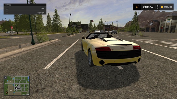 FS17 – Audi R8 Spyder Sarı Araba Modu V1