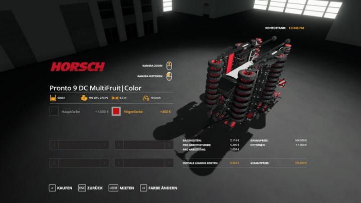 FS19 – Horsch Pronto9Dc – Metalik V1.1